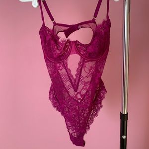 Victoria’s Secret Fuchsia Lace Teddy